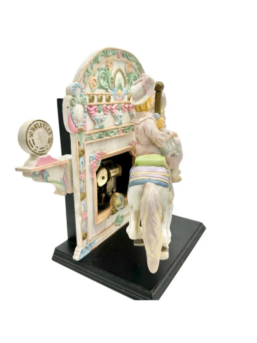 Willitts Designs 1987 Carousel Horse Music Box Figurine With Girl & Doll Pastels